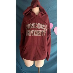 Champion eco fleece medium Concord University unisex hoodie burgandy pullover